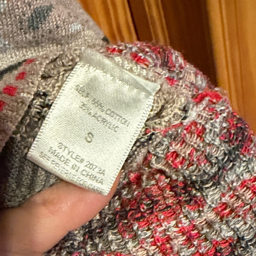 Freeway Tan and Red Patterned Cardigan - Picture 11 of 11